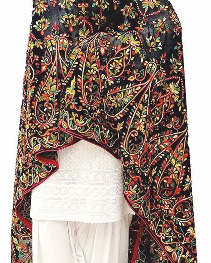 Cotton Dupatta in Phulkari hand embroidery — PHPC/DUPATTA-10