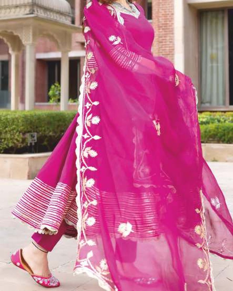 Cotton Suit in Gota Patti hand embroidery — PHPC/SUIT-03