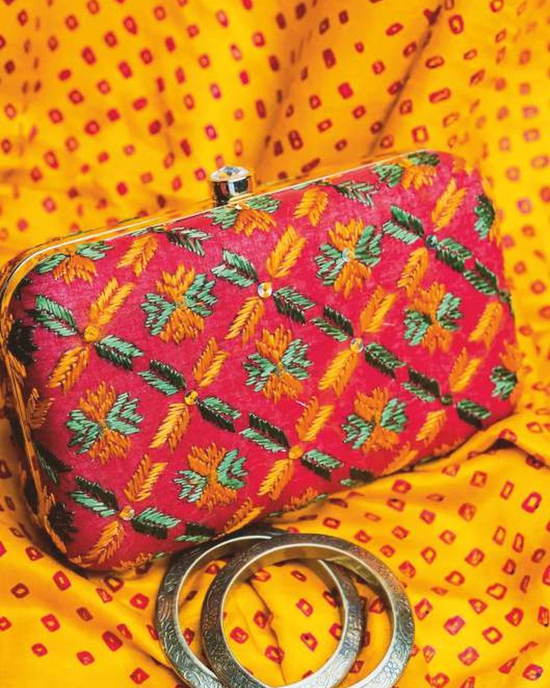 Hand Bag in Phulkari hand embroidery — PHPC/HAND BAG-04