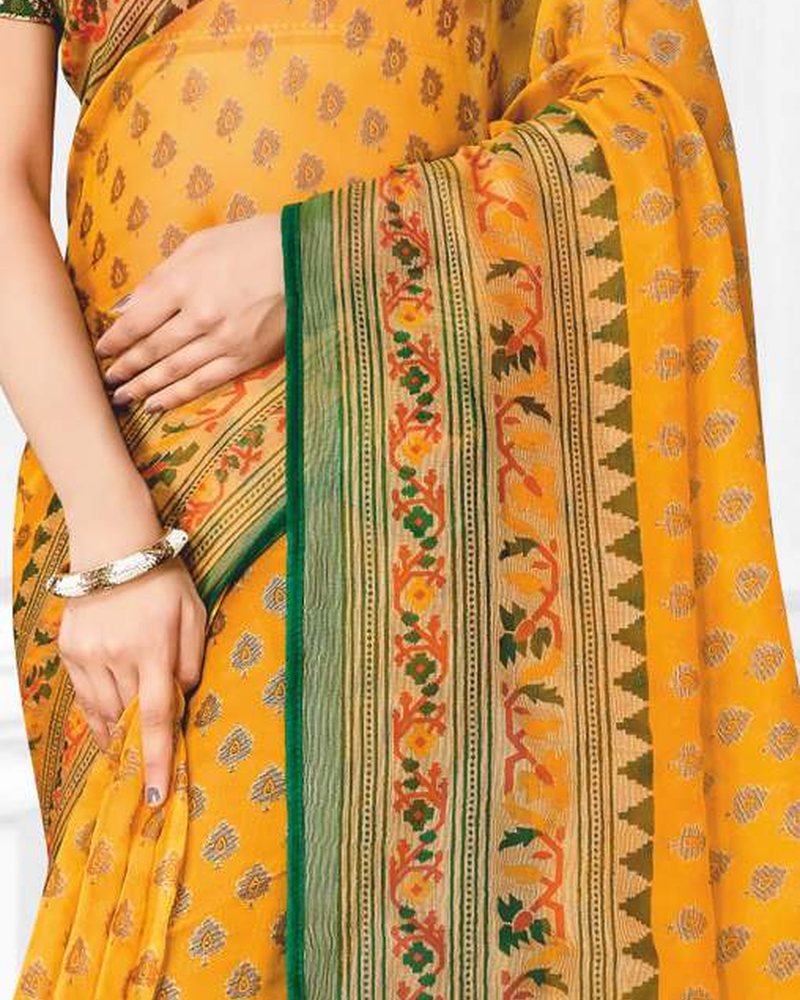 Cotton Saree in Phulkari hand embroidery — PHPC/SAREE-08