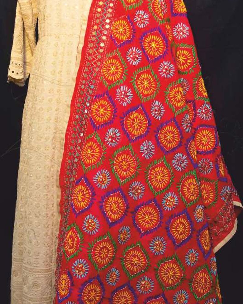 Cotton Suit in Phulkari hand embroidery — PHPC/SUIT-05